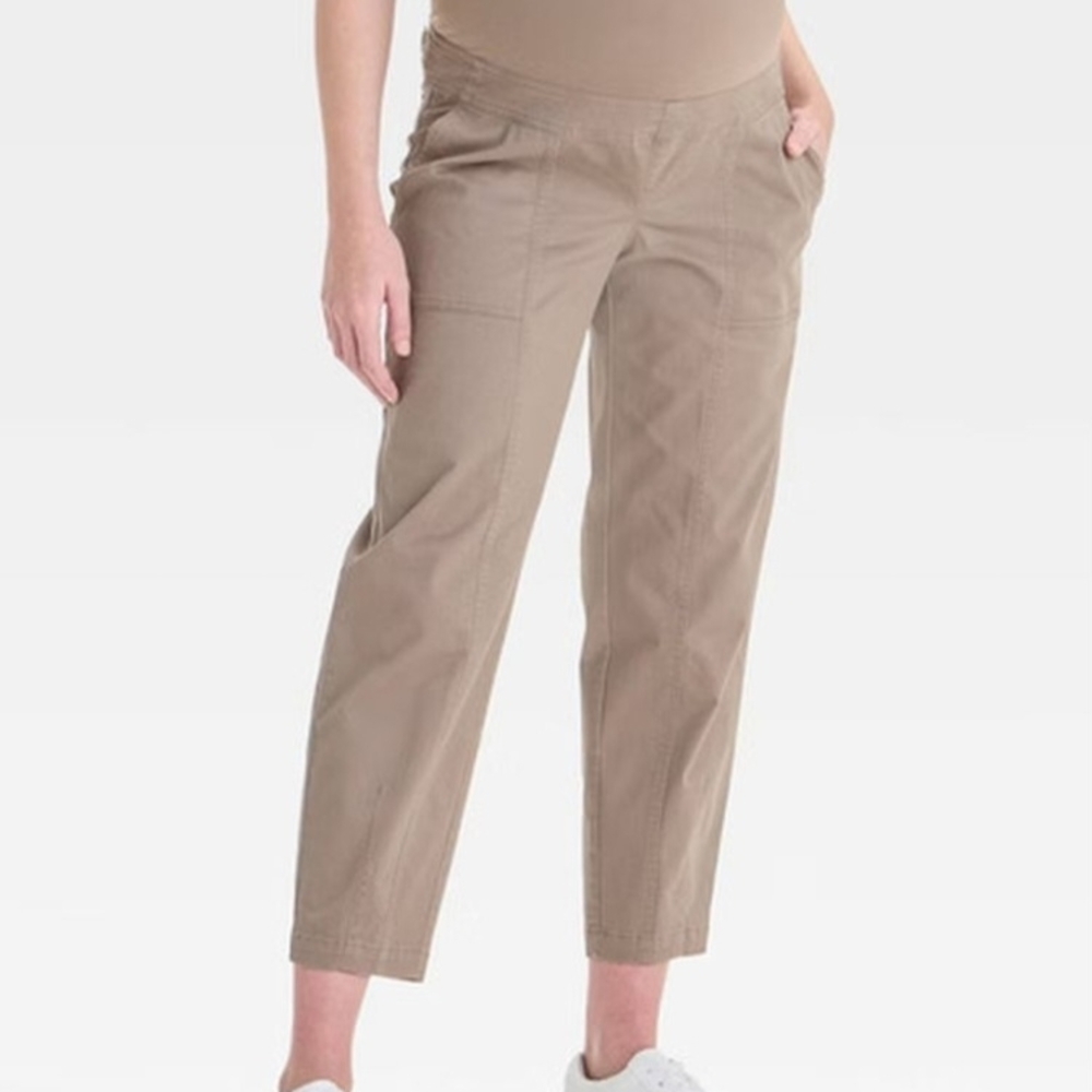 Isabel Maternity Over The Belly High-Rise Barrel Leg Maternity Pant (XL)